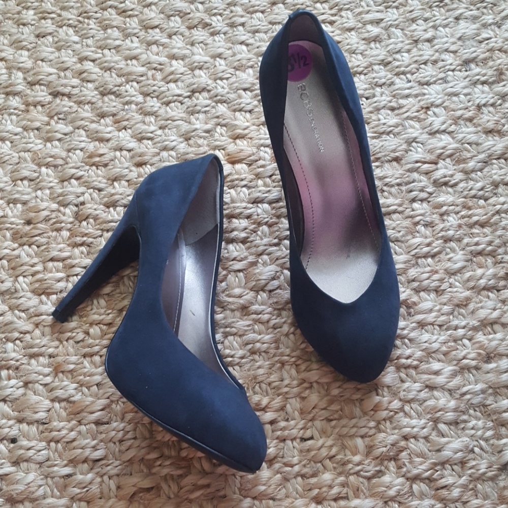 Navy Suede Pumps
